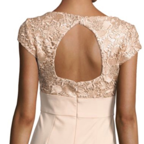 NEW $260 JS Collections Sequin And Floral Embroidered Cap Sleeved Gown Size 6 - Picture 4 of 12